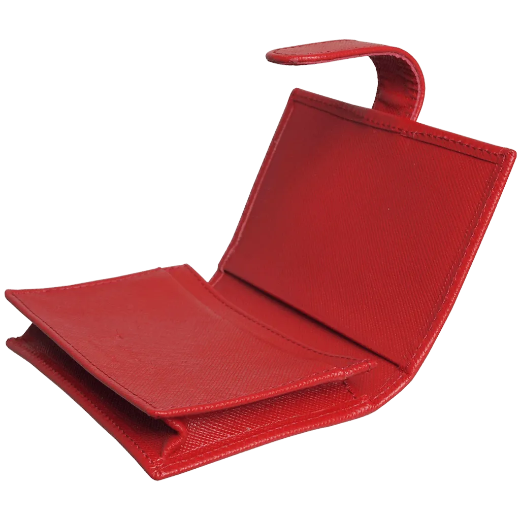 Saffiano Business Card Case Red