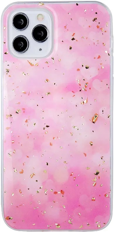 Samsung Galaxy A03s Glitter Cover - Gold / Pink