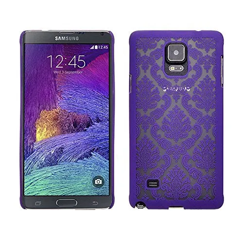 Samsung Galaxy Note 4 Case, Ultra Slim Damask Vintage Hard Case Cover for Galaxy Note 4 - Purple