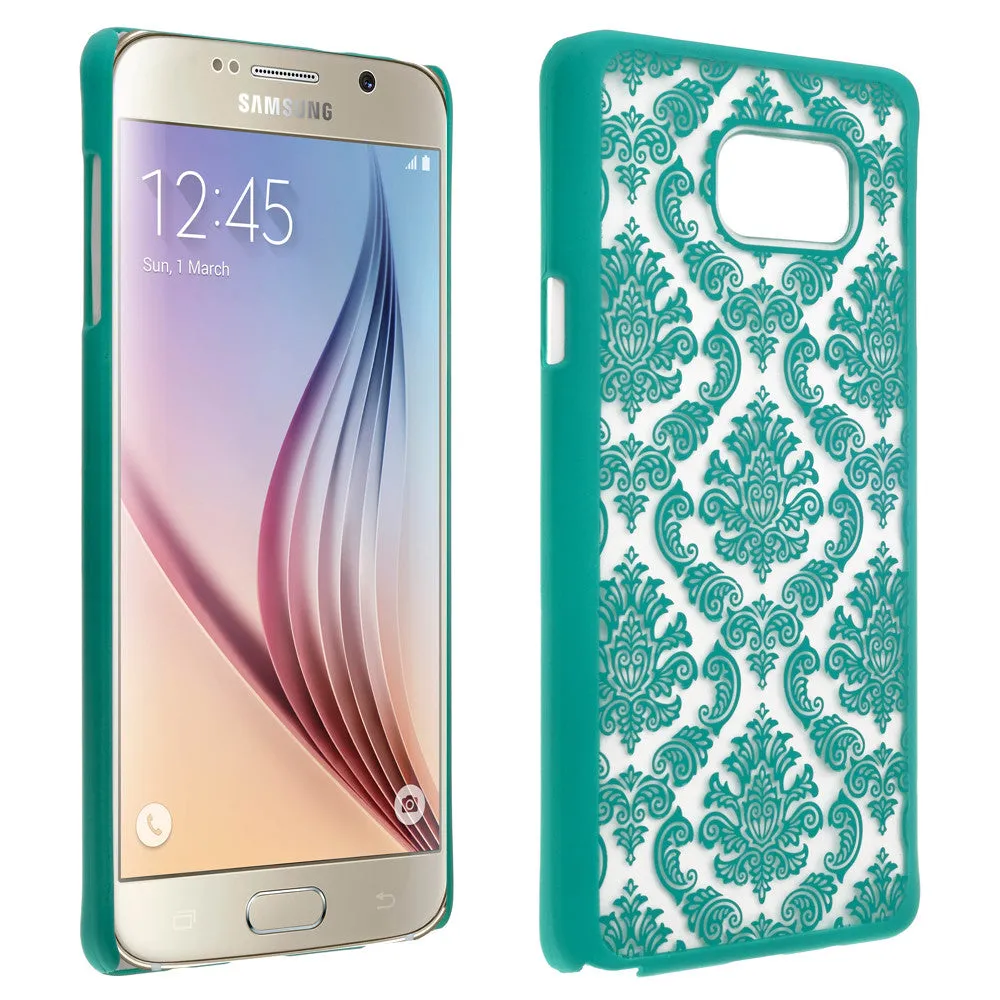 Samsung Galaxy Note 5 Case, Ultra Slim Damask Vintage Hard Case Cover for Galaxy Note 5 - Teal