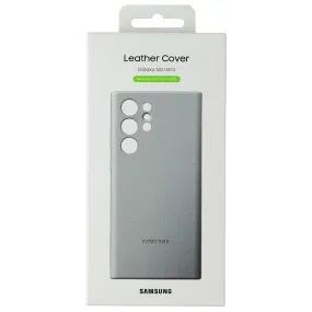 Samsung Leather Cover Case for Samsung Galaxy S22 Ultra - Light Gray