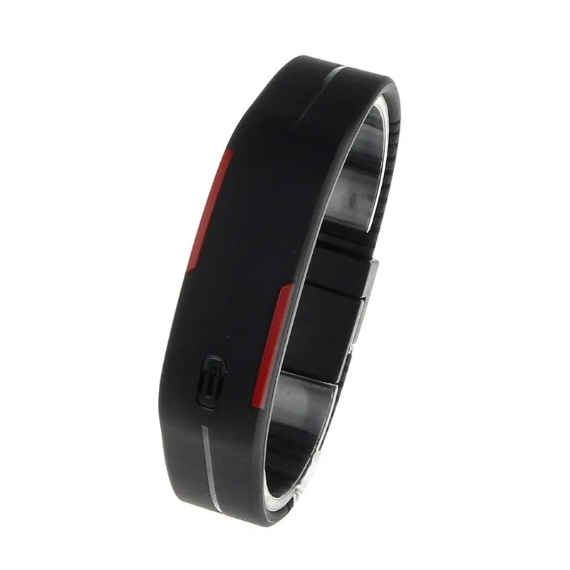 Silicone Bangle Digital LED Men Watches Jelly Waterproof Bracelet