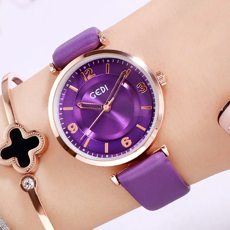 Simple Quartz Women's Watch With Scale