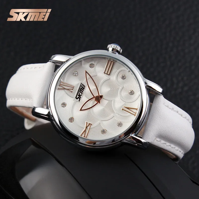 SKMEI Quartz Watch Women Watches Relogio Feminino Relojes Mujer Women's Leather Dress Fashion Brand Waterproof Wristwatches