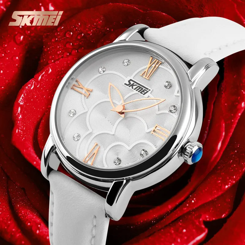 SKMEI Quartz Watch Women Watches Relogio Feminino Relojes Mujer Women's Leather Dress Fashion Brand Waterproof Wristwatches