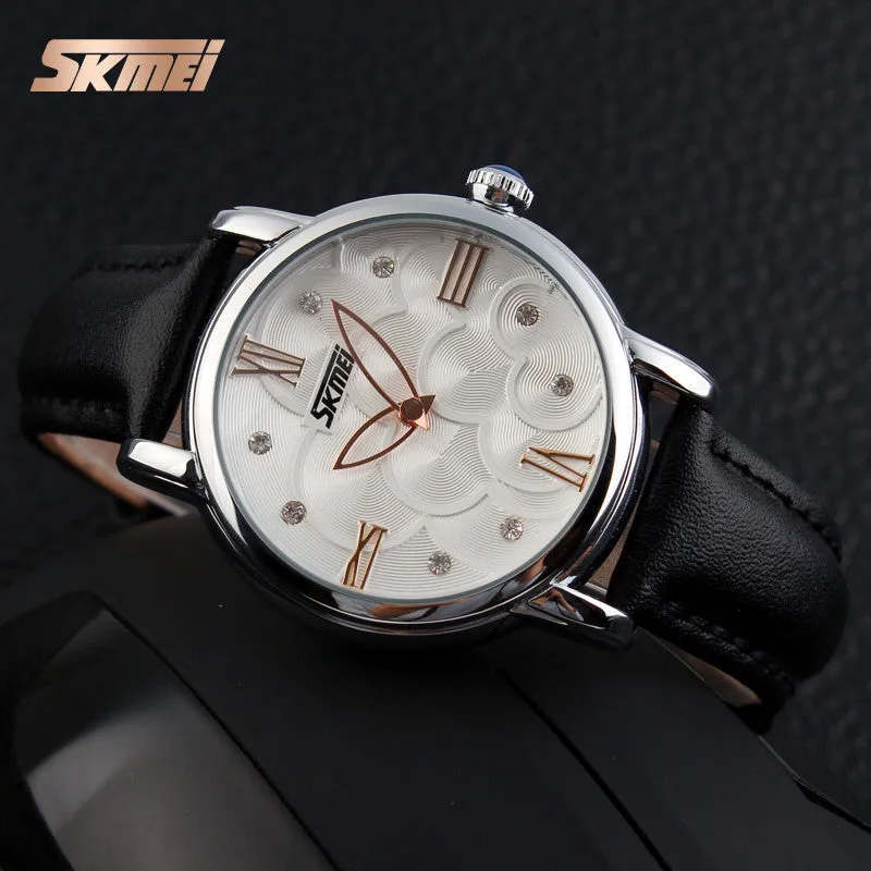 SKMEI Quartz Watch Women Watches Relogio Feminino Relojes Mujer Women's Leather Dress Fashion Brand Waterproof Wristwatches