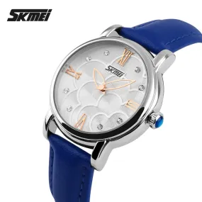 SKMEI Quartz Watch Women Watches Relogio Feminino Relojes Mujer Women's Leather Dress Fashion Brand Waterproof Wristwatches