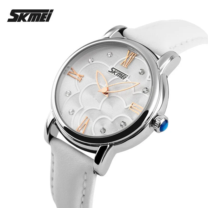 SKMEI Quartz Watch Women Watches Relogio Feminino Relojes Mujer Women's Leather Dress Fashion Brand Waterproof Wristwatches