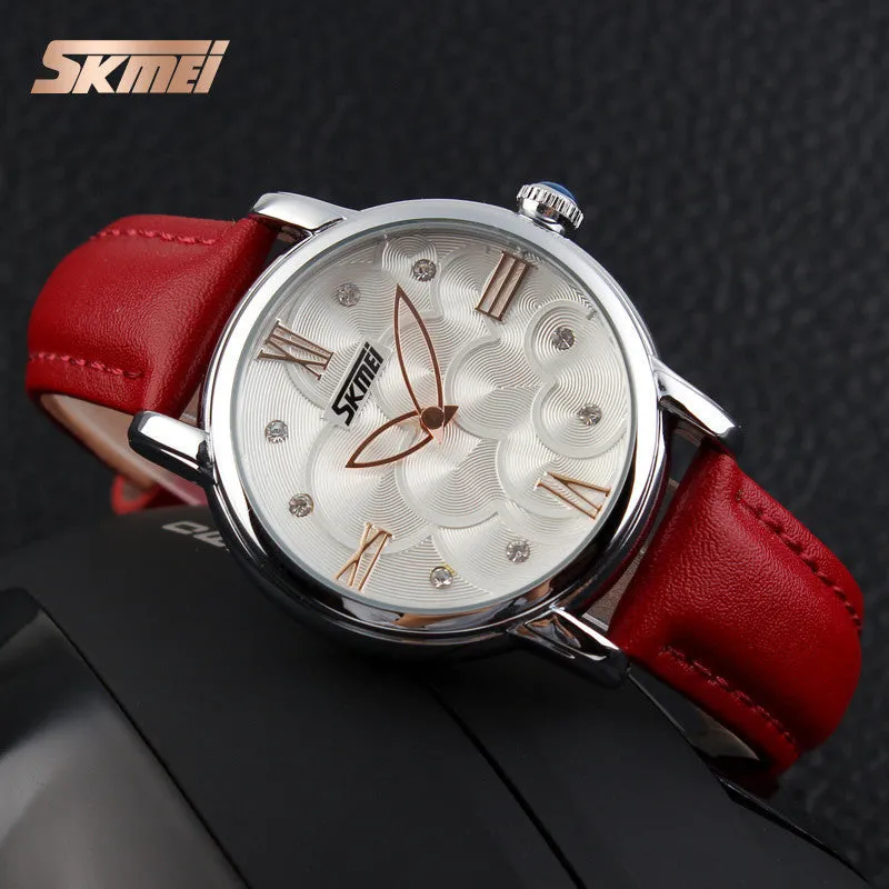 SKMEI Quartz Watch Women Watches Relogio Feminino Relojes Mujer Women's Leather Dress Fashion Brand Waterproof Wristwatches