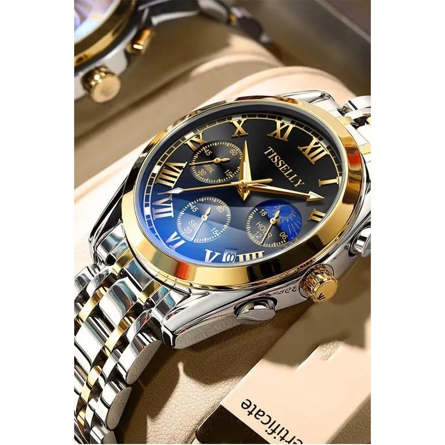 Slim Profile Luminous Business Watch with Zinc Alloy Case