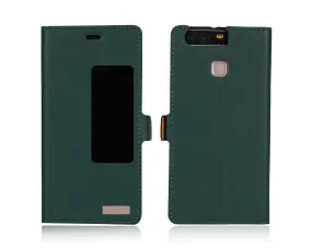 Smart Series Huawei P9 Genuine Leather Case - Green