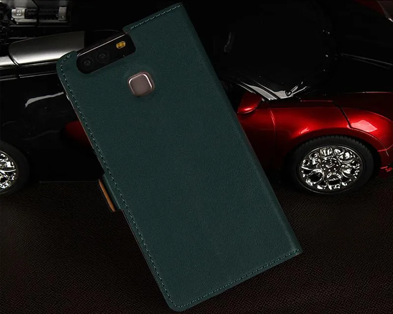 Smart Series Huawei P9 Genuine Leather Case - Green