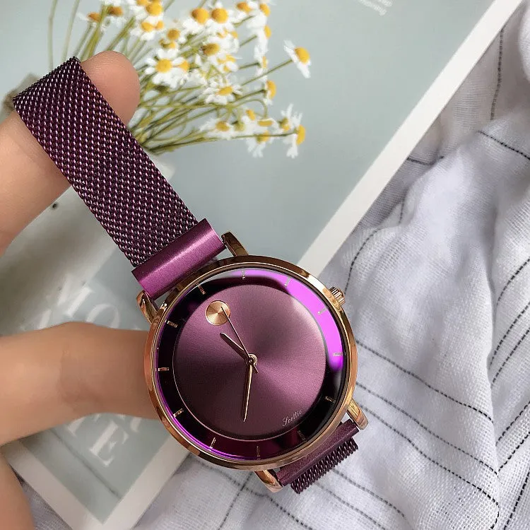 Starry Pattern Mesh Strap Women's Watch