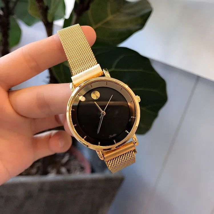 Starry Pattern Mesh Strap Women's Watch