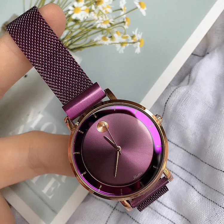 Starry Pattern Mesh Strap Women's Watch