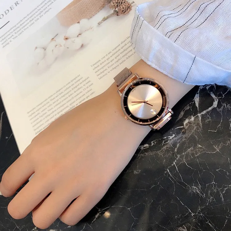 Starry Pattern Mesh Strap Women's Watch