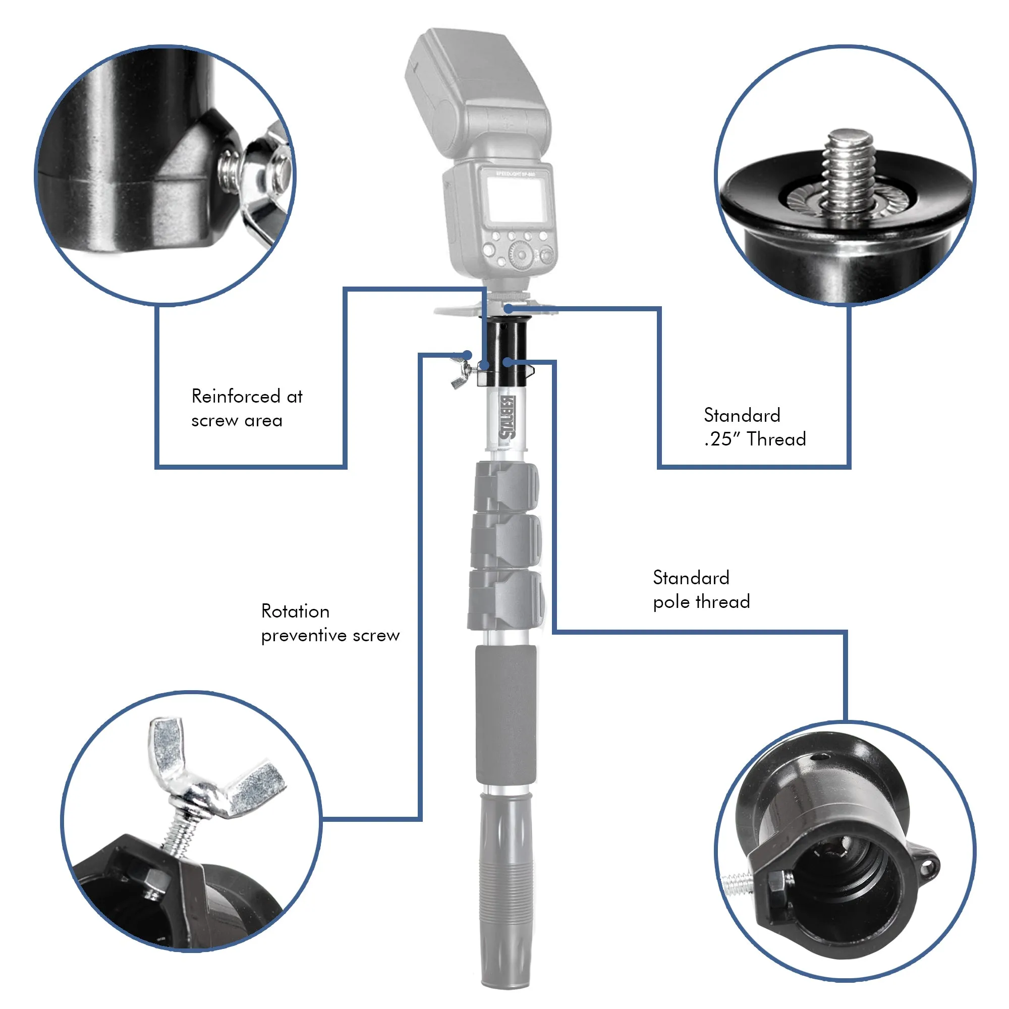 Stauber Best Camera Extension Pole Adaptor