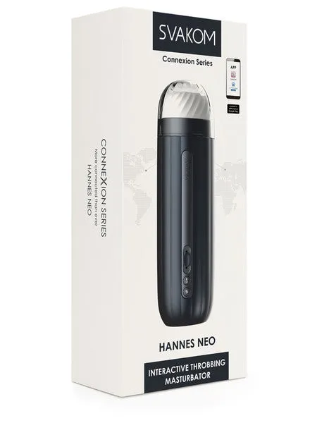 Svakom Hannes Neo App Controlled Rechargeable Interactive Throbbing Warming Masturbator