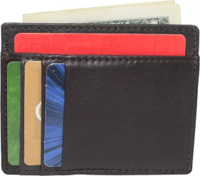 Swiss Marshall RFID Blocking Front Pocket Leather Slim Credit Card Case Holder Wallet