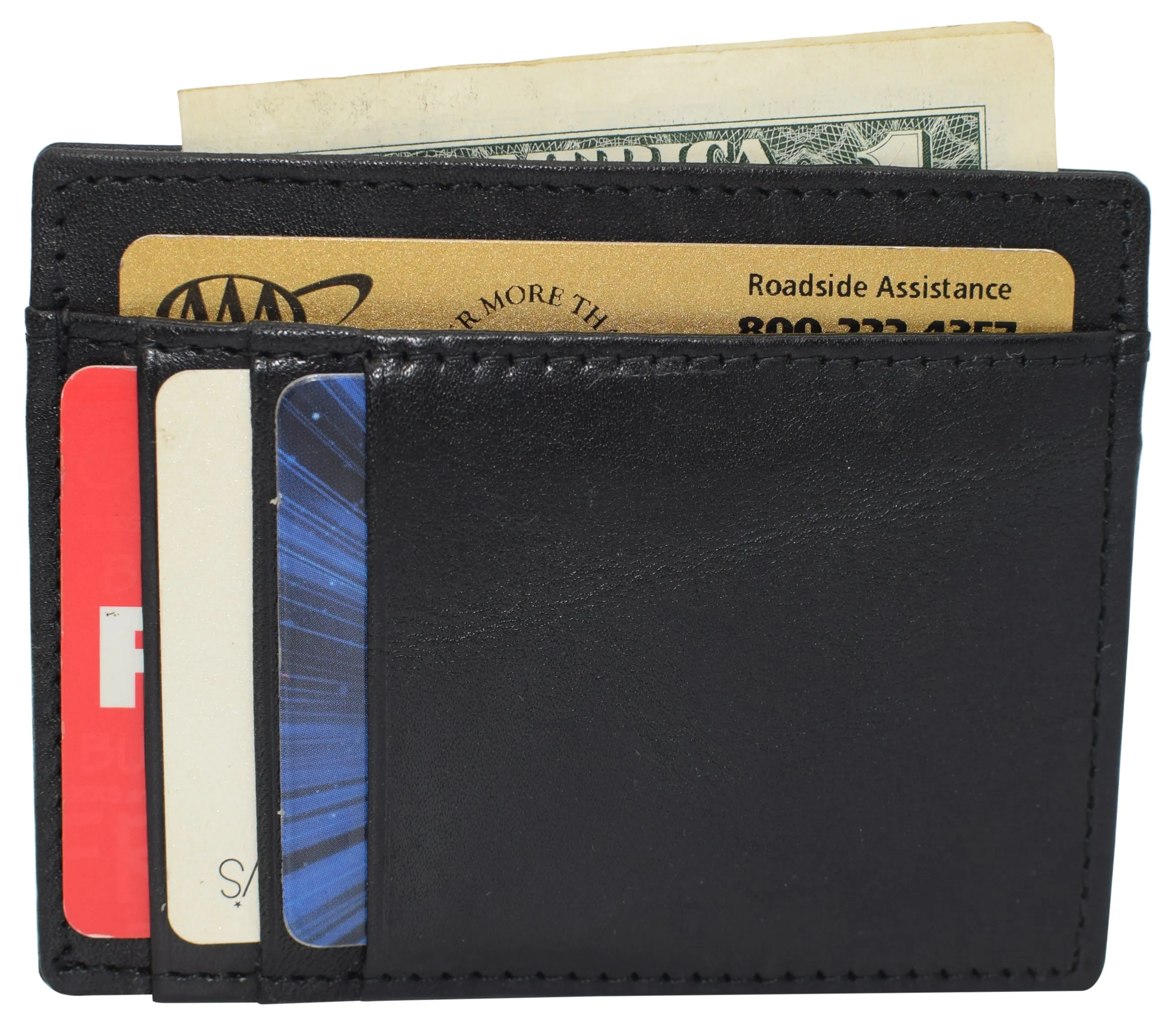 Swiss Marshall RFID Blocking Front Pocket Leather Slim Credit Card Case Holder Wallet