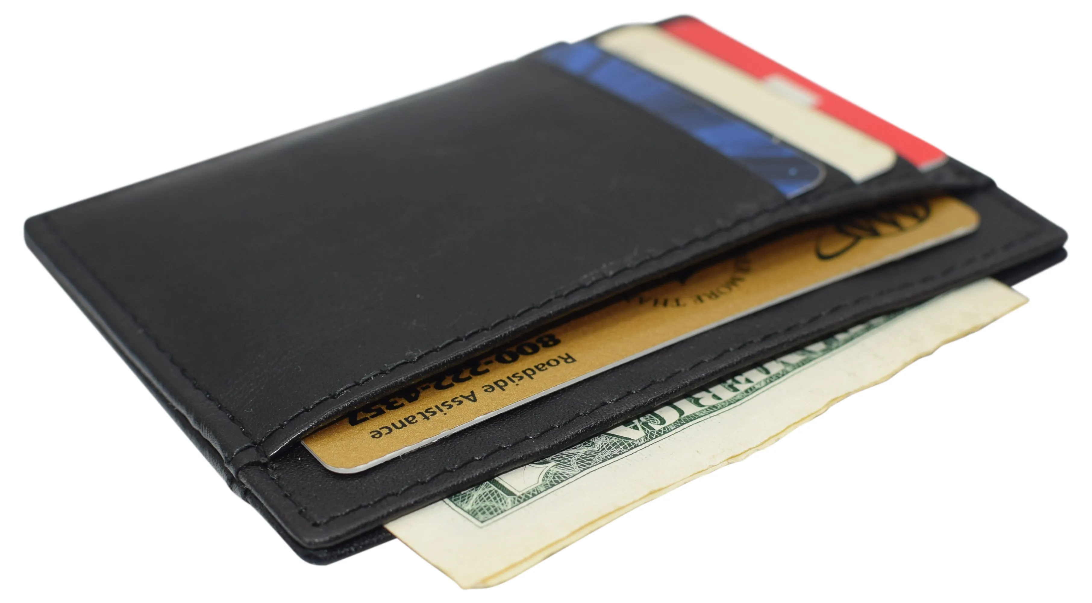 Swiss Marshall RFID Blocking Front Pocket Leather Slim Credit Card Case Holder Wallet