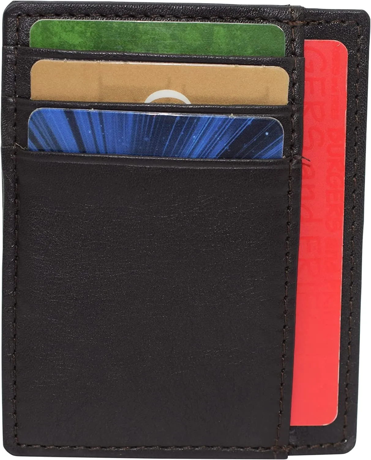 Swiss Marshall RFID Blocking Front Pocket Leather Slim Credit Card Case Holder Wallet