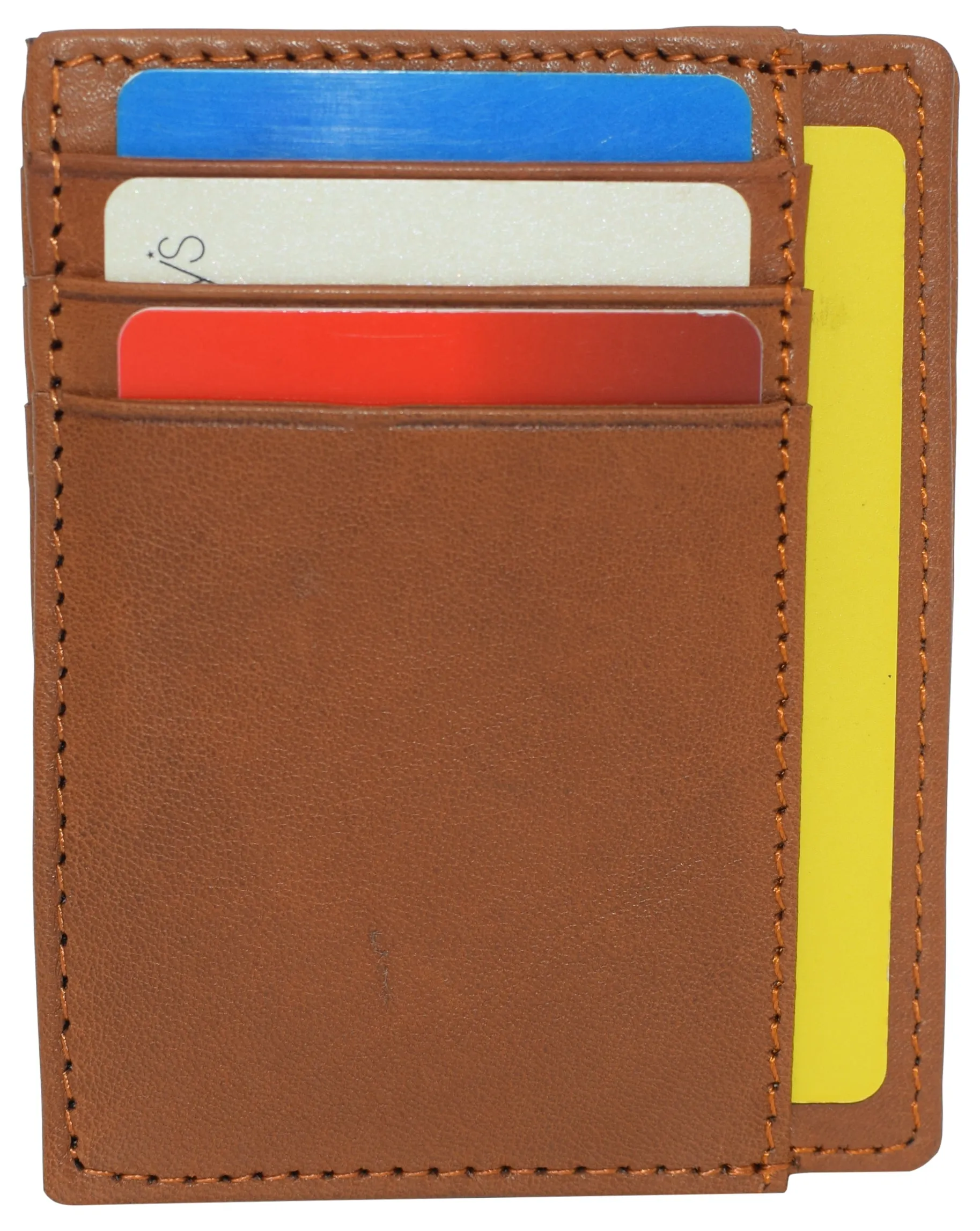 Swiss Marshall RFID Blocking Front Pocket Leather Slim Credit Card Case Holder Wallet