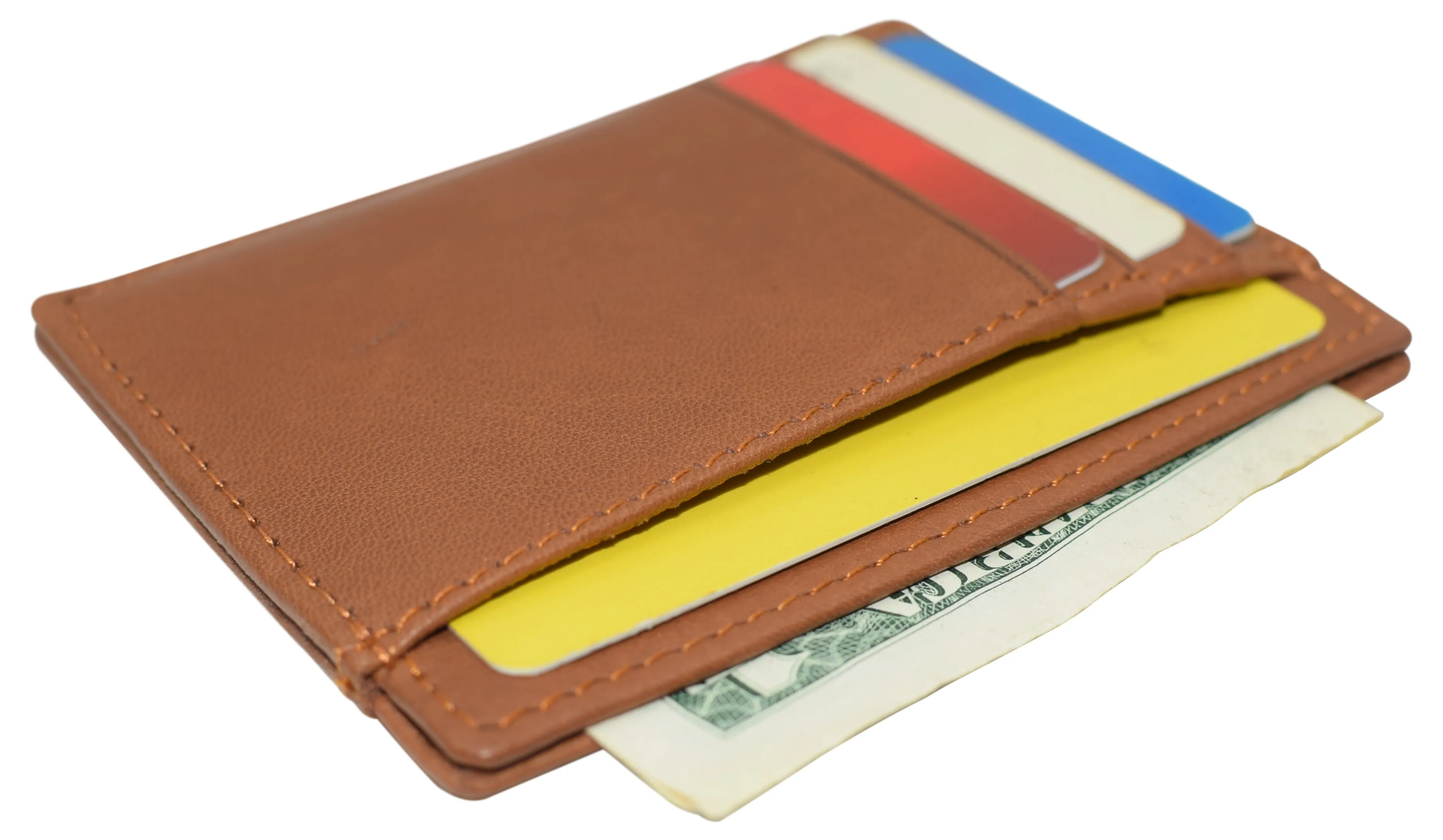 Swiss Marshall RFID Blocking Front Pocket Leather Slim Credit Card Case Holder Wallet