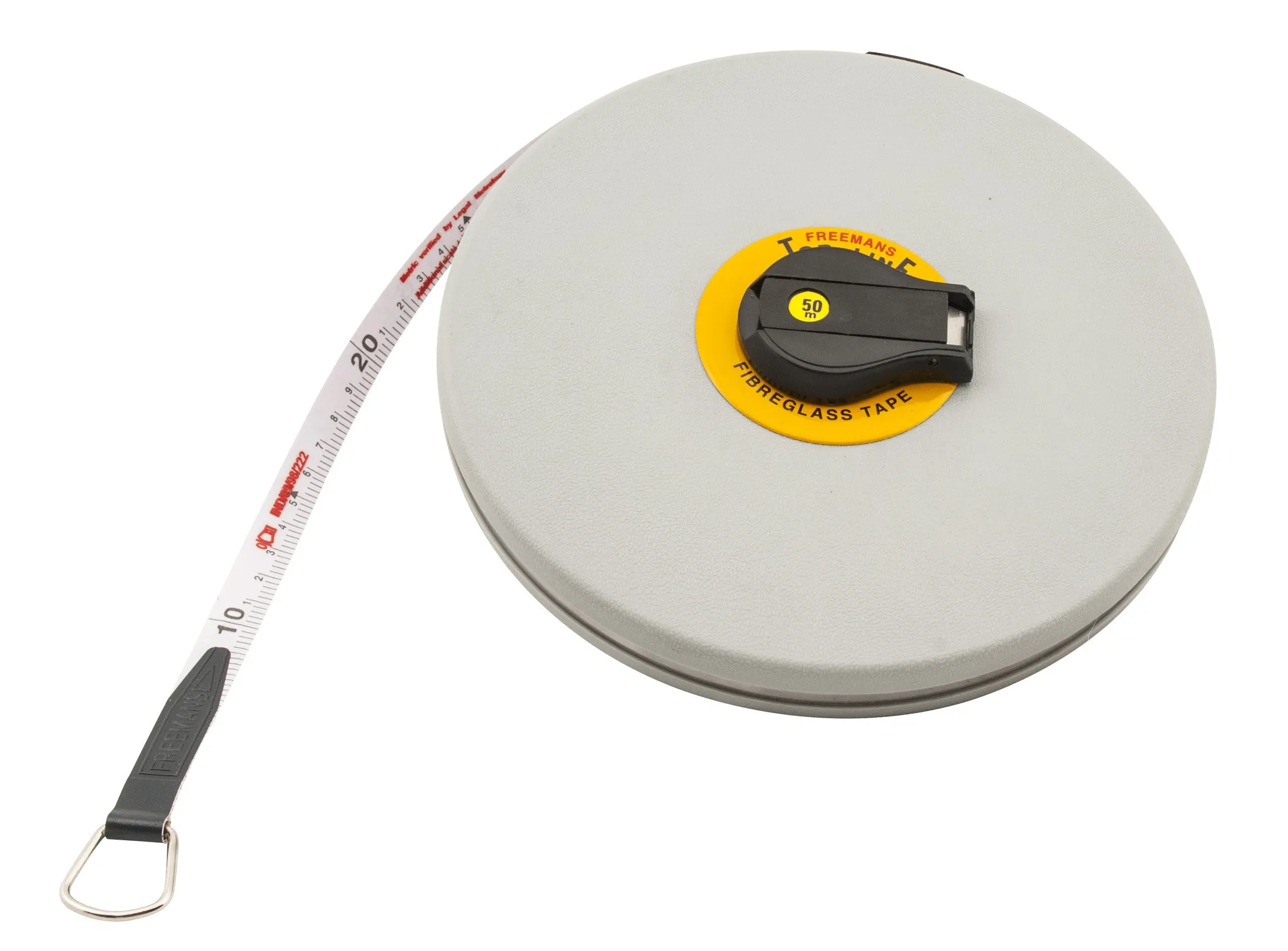 Tape Measure, 50 Meters - Fiberglass, PVC Covering - Winding Handle - Eisco Labs