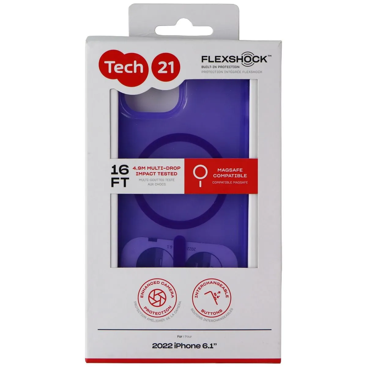 Tech21 Evo Check Case for MagSafe for Apple iPhone 14 - Wondrous Purple