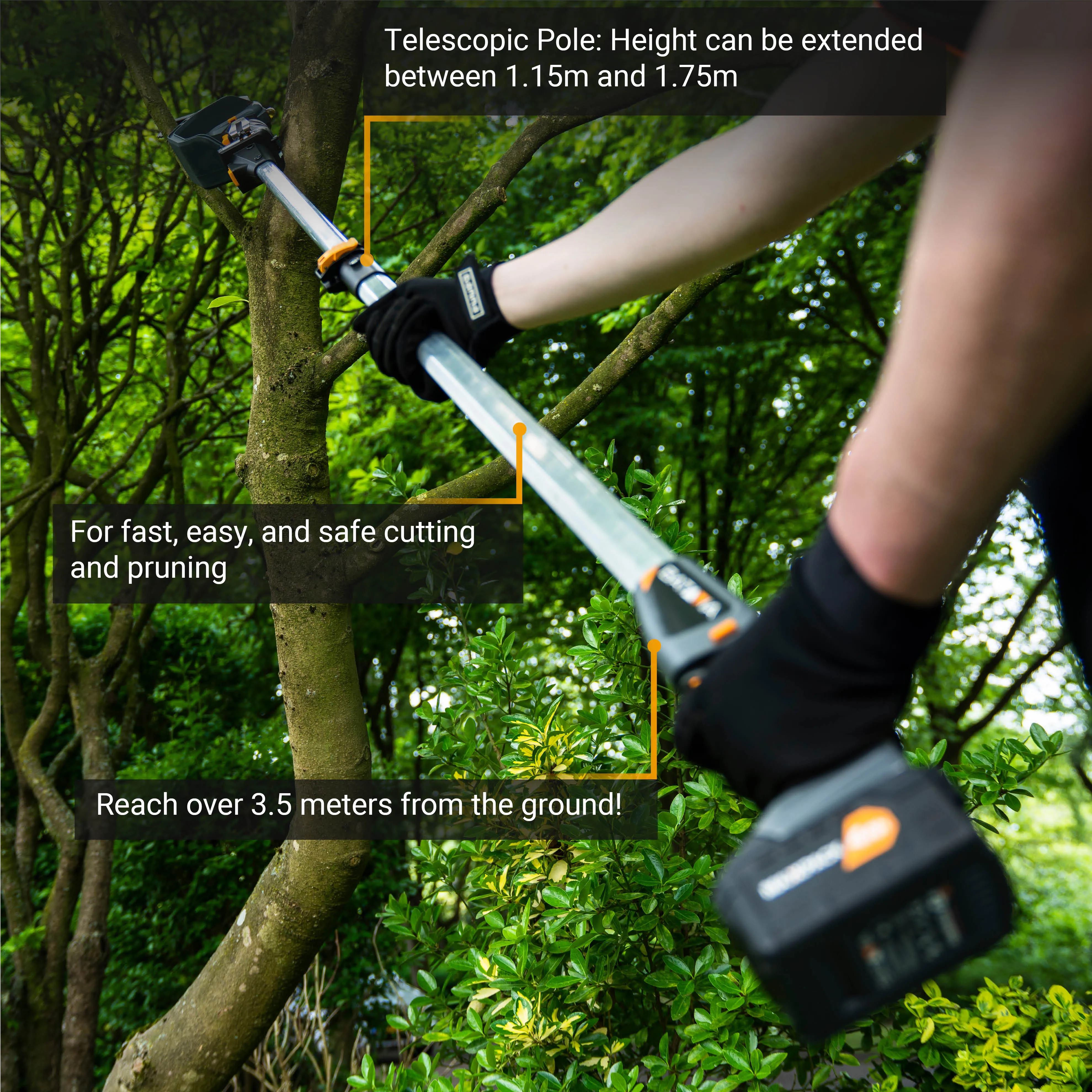 Telescopic Extension Pole 1.15 – 1.75m for Nexxsaw®