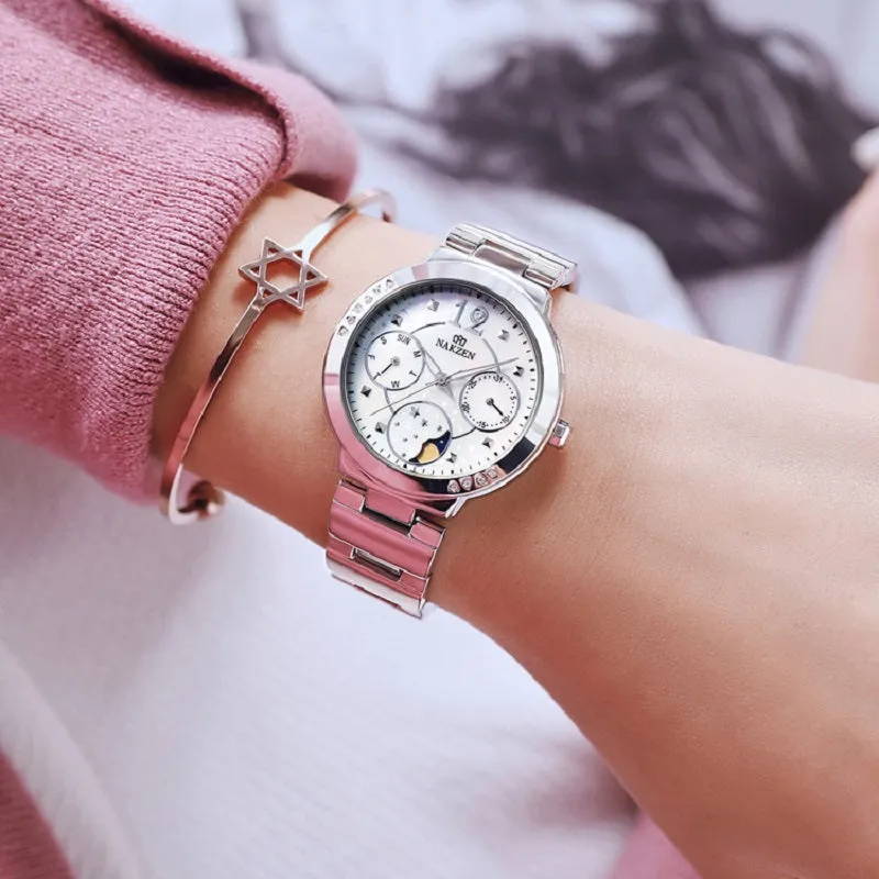 Three Eyes Six Pointers Dial Women's Watch