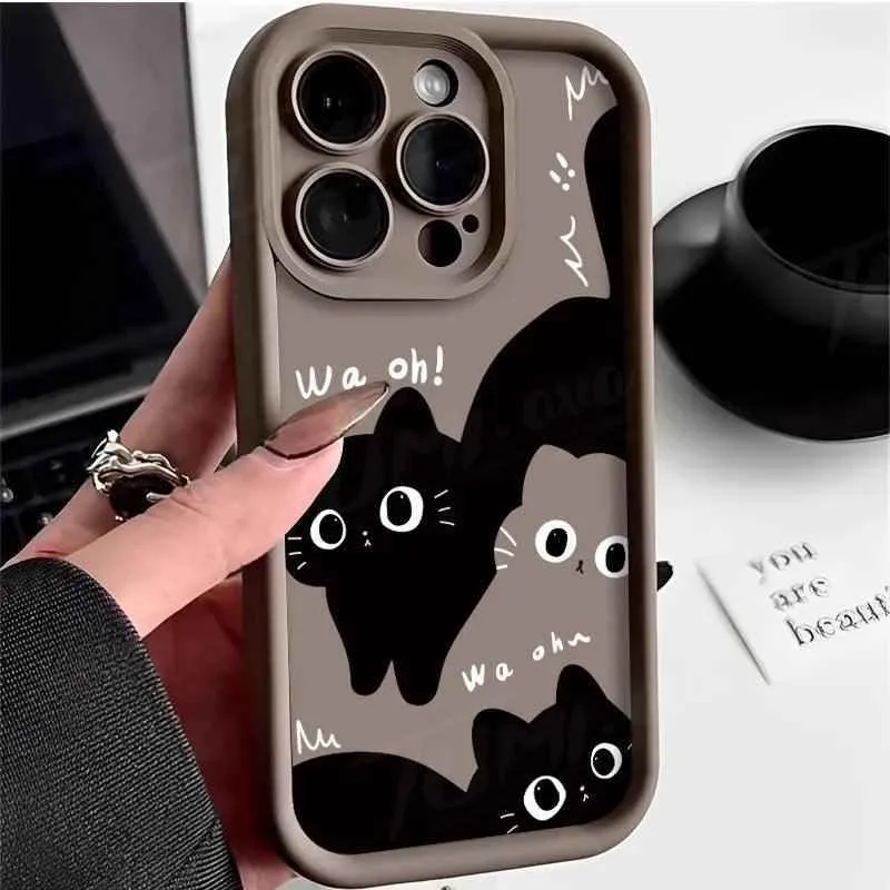 TSP187 Cute Phone Cases For iPhone 14, 13, 12, 11, 15 Pro Max, XS Max, XR, X, 8, 7 Plus, and SE - Fat Cats Pattern - Bumper Cover