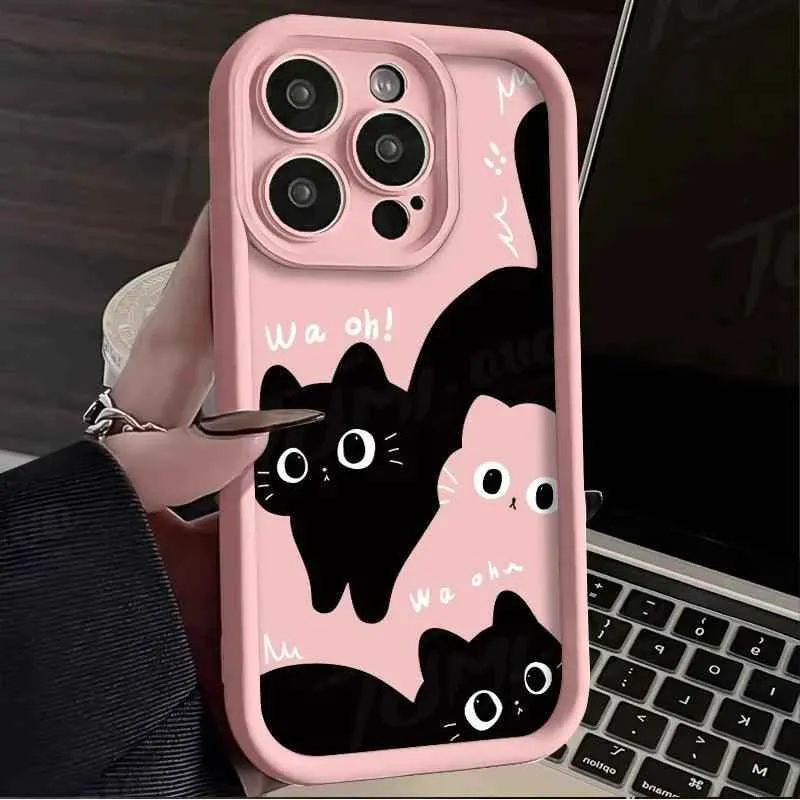 TSP187 Cute Phone Cases For iPhone 14, 13, 12, 11, 15 Pro Max, XS Max, XR, X, 8, 7 Plus, and SE - Fat Cats Pattern - Bumper Cover