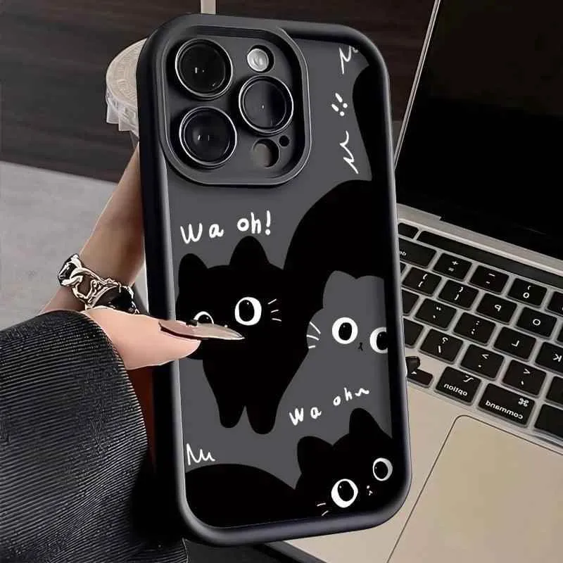 TSP187 Cute Phone Cases For iPhone 14, 13, 12, 11, 15 Pro Max, XS Max, XR, X, 8, 7 Plus, and SE - Fat Cats Pattern - Bumper Cover