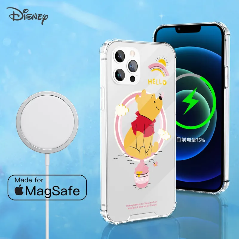 UKA Disney Winnie the Pooh Anti-fall Clear PC TPU Magnetic MagSafe Case Cover