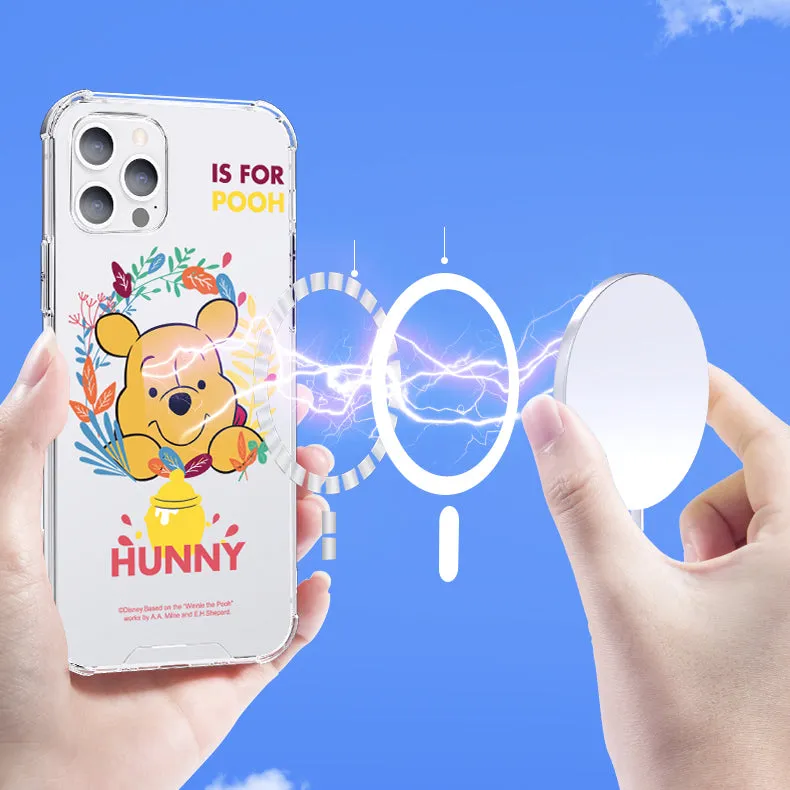 UKA Disney Winnie the Pooh Anti-fall Clear PC TPU Magnetic MagSafe Case Cover