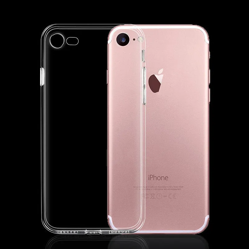 Ultra Thin Slim Transparent Soft TPU Phone Case For iPhone 7 8 Plus Capa Clear Cases For iPhone X 6s 8 7 Plus 6 Case Dust Plug 3