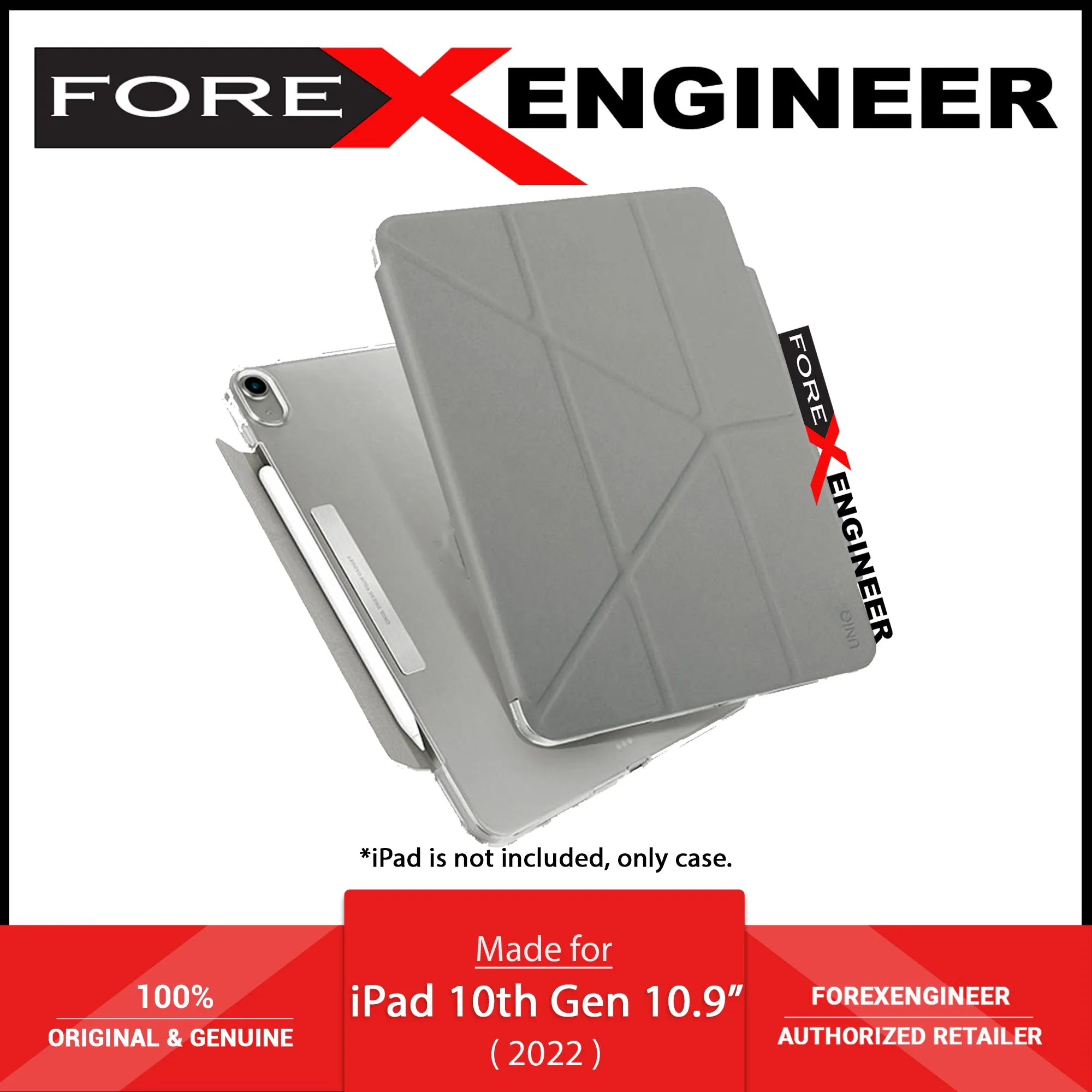 Uniq Camden for iPad 10th Gen ( 2022 ) 10.9" - Slim Case with Frosted Back - Grey