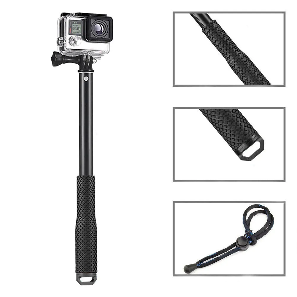 US 1-2 Pcs 36'' Selfie Stick Hand Grip Kit Extension Pole for GoPro Sport Camera