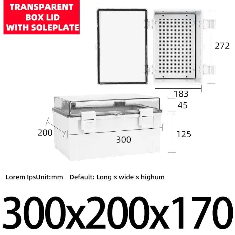 Waterproof Plastic Enclosure With Hasp Electrical Junction Box Outdoor Sealed Switch Power Case Electrical Distribution Boxes