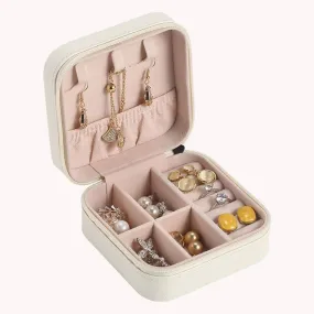 White SQ Travel Jewelry Case