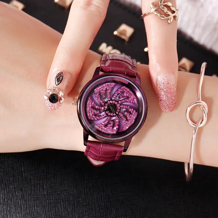 Windmill Pattern Purple Women's Watch