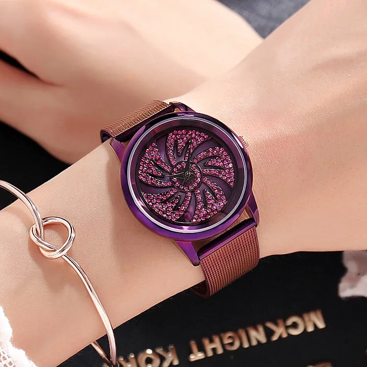 Windmill Pattern Purple Women's Watch