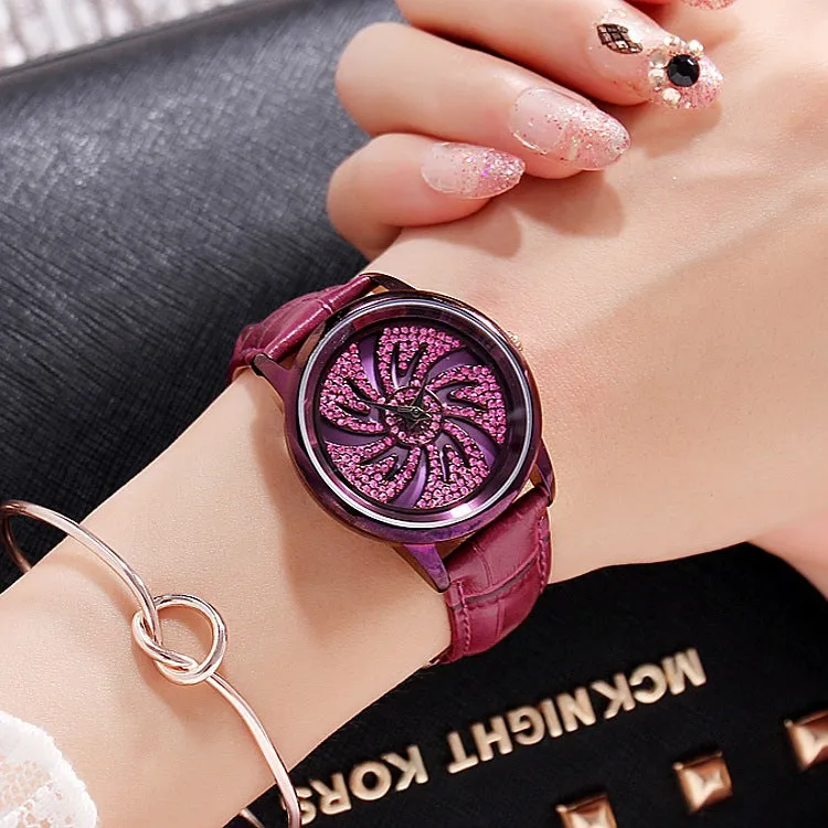 Windmill Pattern Purple Women's Watch