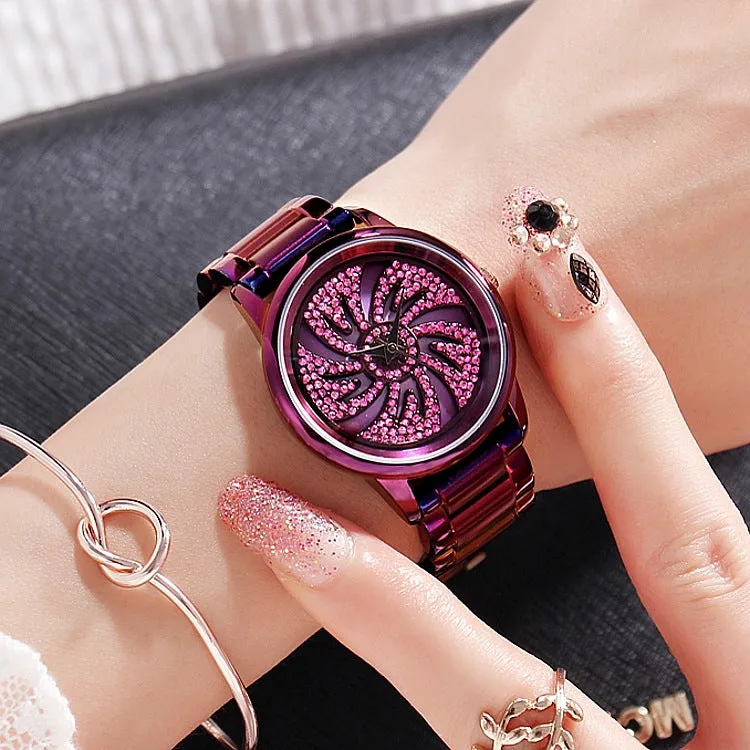 Windmill Pattern Purple Women's Watch