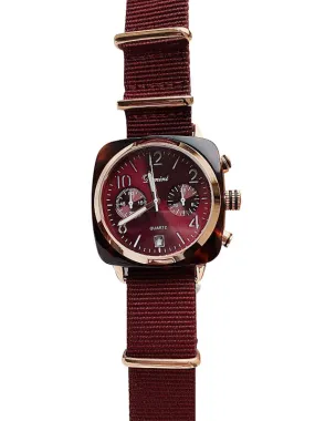 Women's watch British multi-function with calendar square case canvas strap with accurate chronograph watch