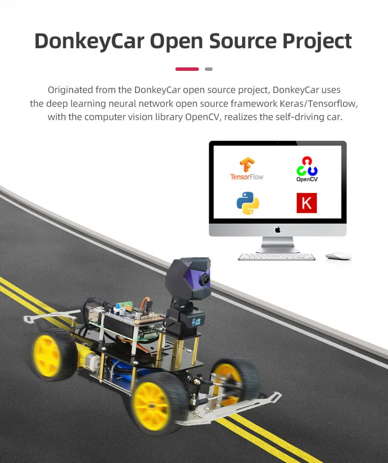 XiaoR Geek XR-F1  Raspberry Pi deep learning Programmable Self Driving Smart Robot Car