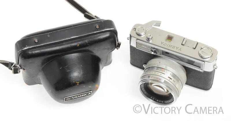 Yashica Lynx-14 Chrome 35mm Rangefinder Camera w/ 45mm f1.4 Lens -Parts, Fungus-