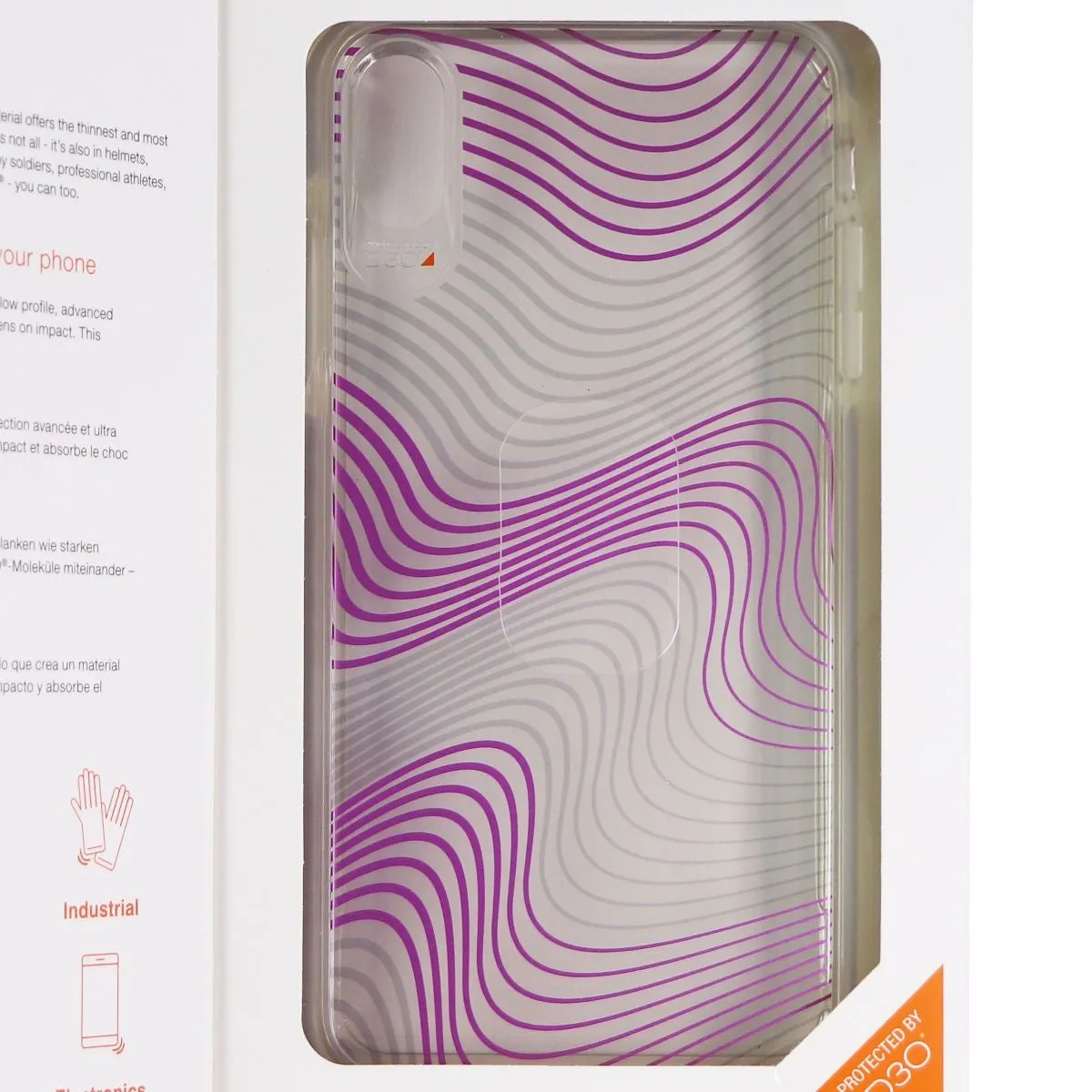 ZAGG Victoria Case for Apple iPhone Xs Max - Clear / Purple Fabric Waves